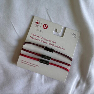🆕🇨🇦 Lululemon Team Canada Olympic Sleek and Strong Hair Ties